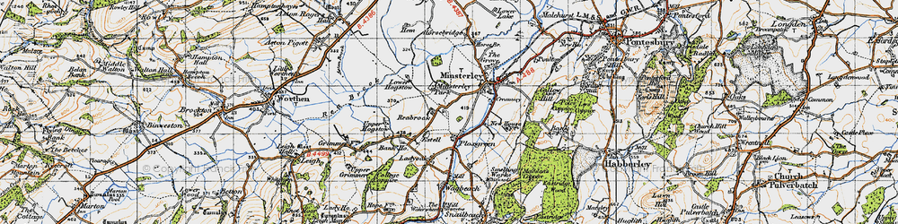 Old map of Reabrook in 1947
