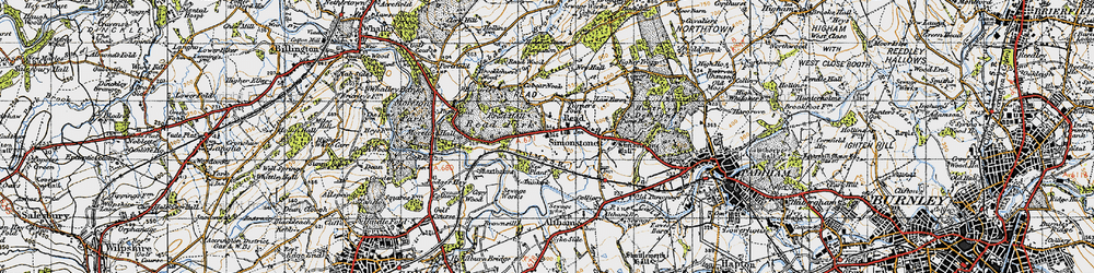 Old map of Read in 1947