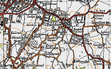 Old map of Reader's Corner in 1945