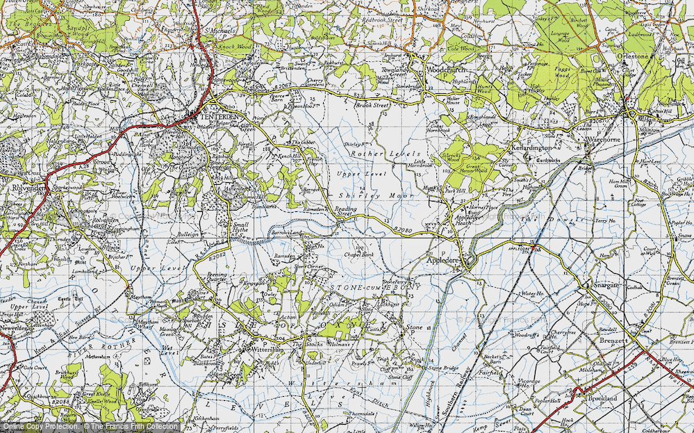 Old Map of Reading Street, 1940 in 1940