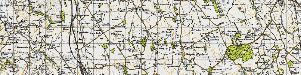 Old map of Wickerslack in 1947