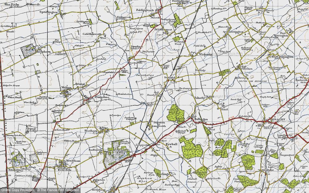 Old Map of Historic Map covering Swinthorpe in 1947
