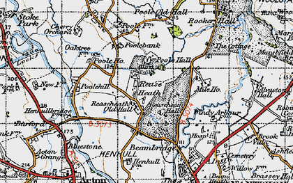 Old map of Rease Heath in 1947