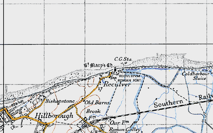Old map of Reculver in 1947