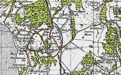Old map of Leighton Moss (Nature Reserve) in 1947