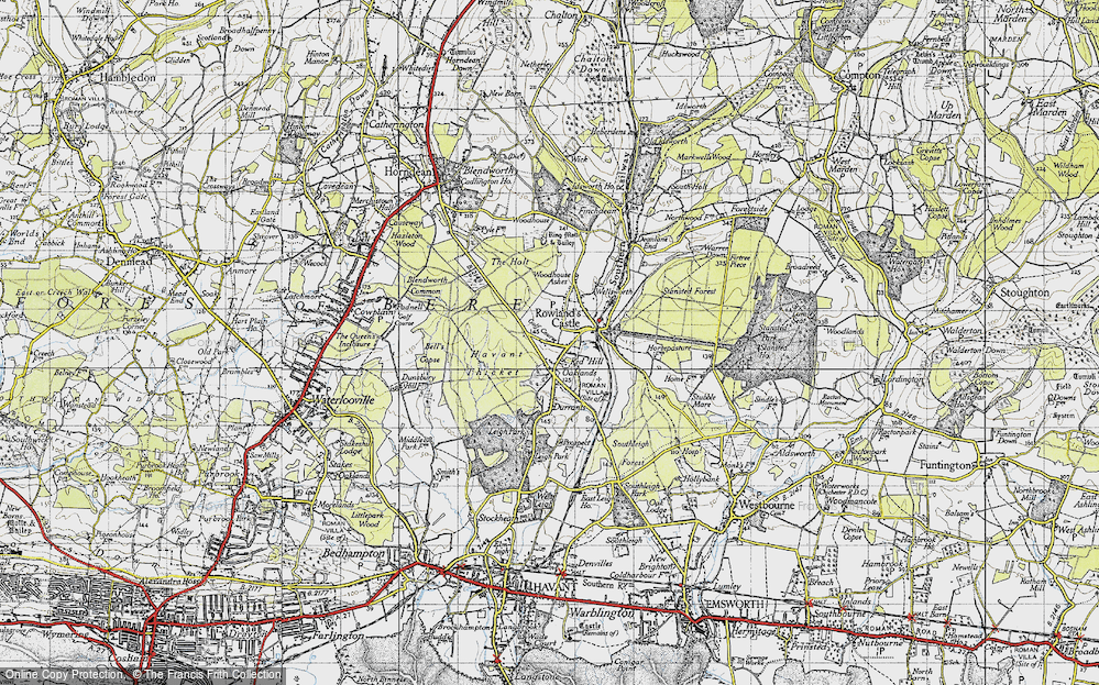 Old Map of Red Hill, 1945 in 1945