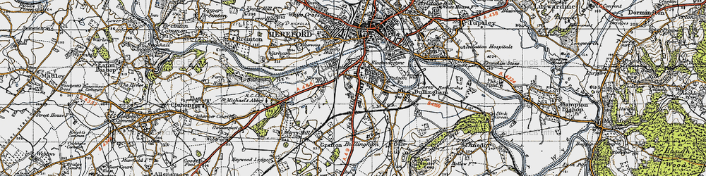 Old map of Red Hill in 1947