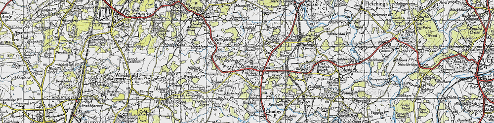 Old map of Red House Common in 1940