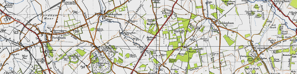 Old map of Red Lodge in 1946