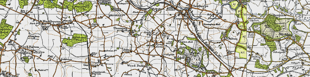 Old map of Red Pits in 1945