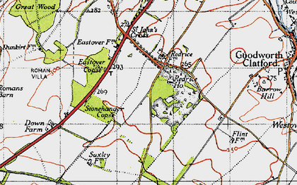 Old map of Red Rice in 1945