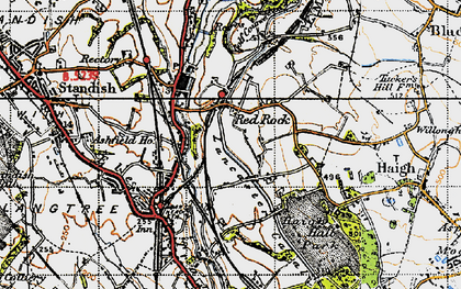 Old map of Red Rock in 1947