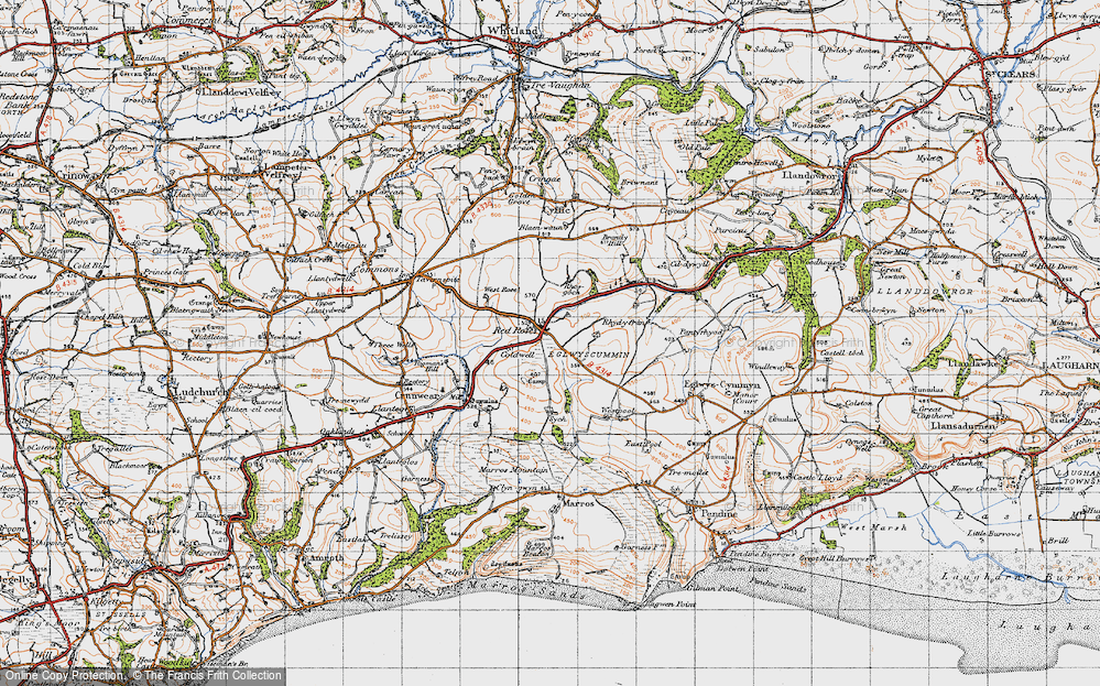 Old Map of Red Roses, 1946 in 1946