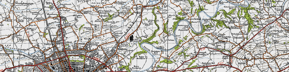 Old map of Red Scar in 1947