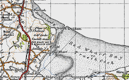 Old map of Red Wharf Bay in 1947