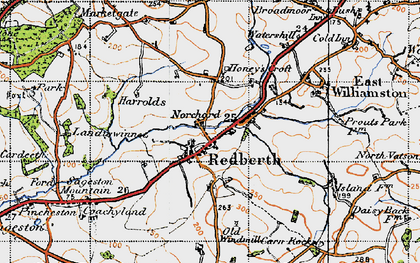 Old map of Redberth in 1946