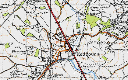 Old map of Redbourn in 1946