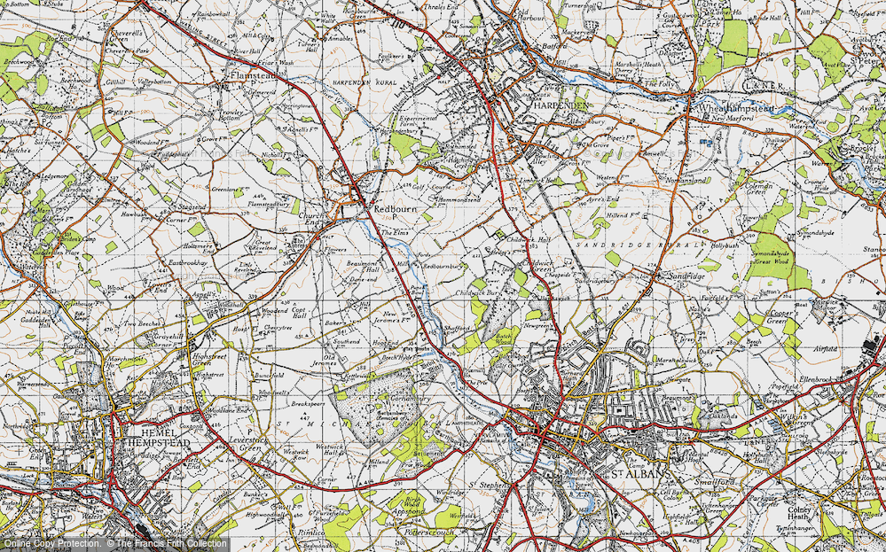 Old Map of Historic Map covering Beech Hyde in 1946