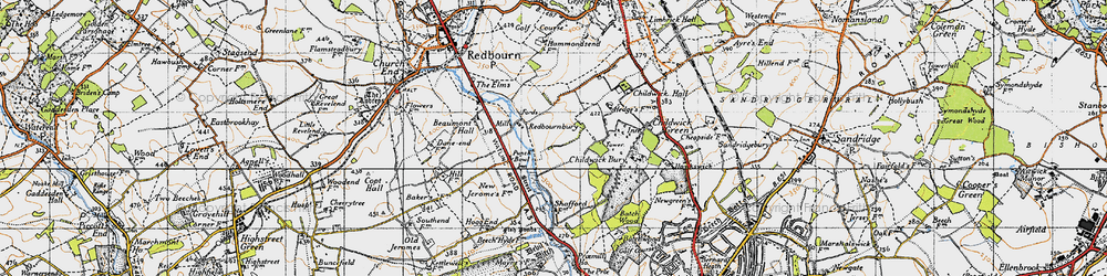 Old map of Redbournbury in 1946