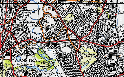 Old map of Redbridge in 1946