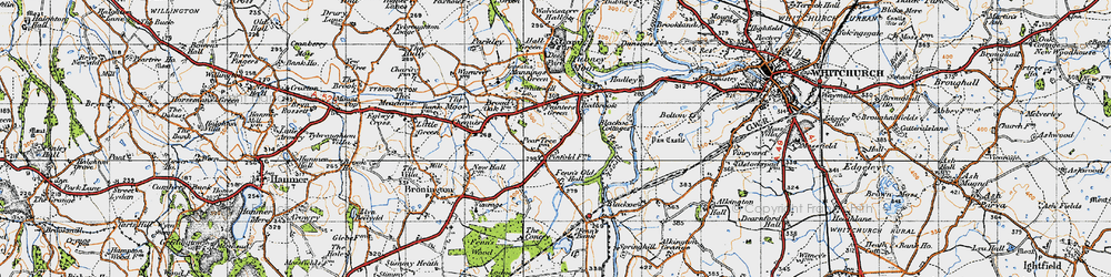 Old map of Redbrook in 1947