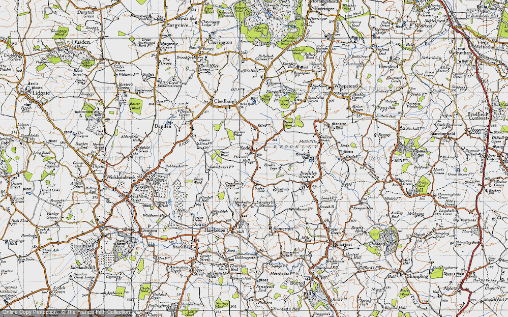 Old Map of Rede, 1946 in 1946
