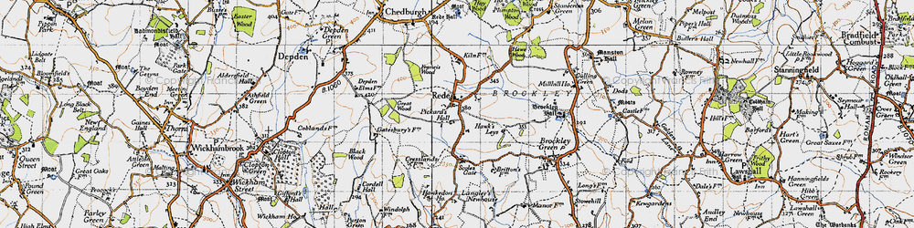Old map of Rede in 1946