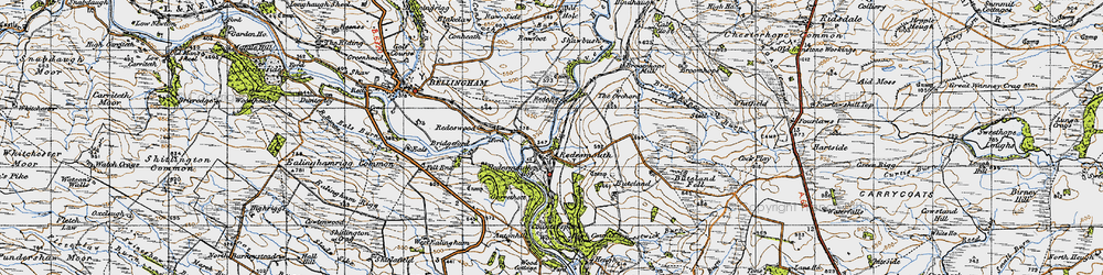 Old map of Anton Hill in 1947