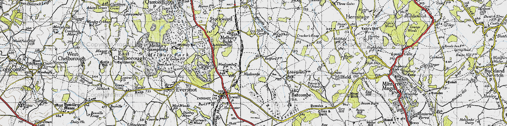 Old map of Redford in 1945