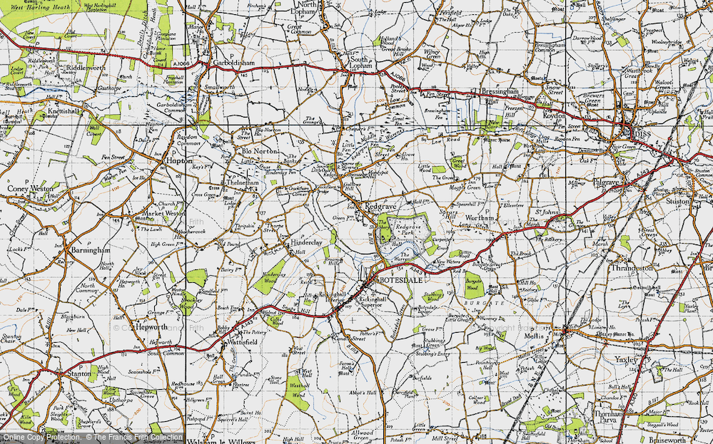 Old Map of Redgrave, 1946 in 1946