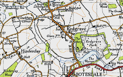 Old map of Redgrave in 1946