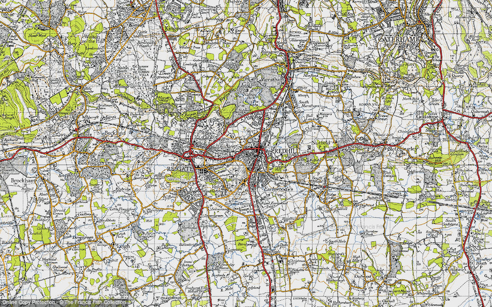 Old Map of Redhill, 1940 in 1940