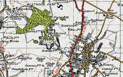 Old map of Bestwood Lodge in 1946