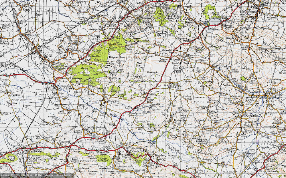 Old Map of Historic Map covering Barley Wood in 1946