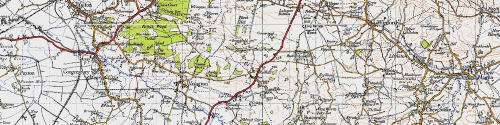 Old map of Barley Wood in 1946