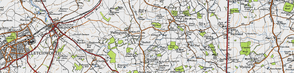 Old map of Redhill in 1946