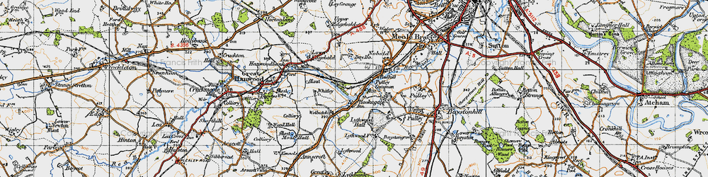 Old map of Redhill in 1947