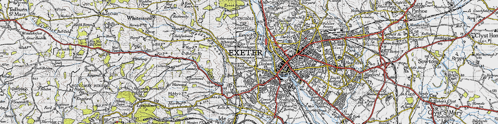 Old map of Redhills in 1946