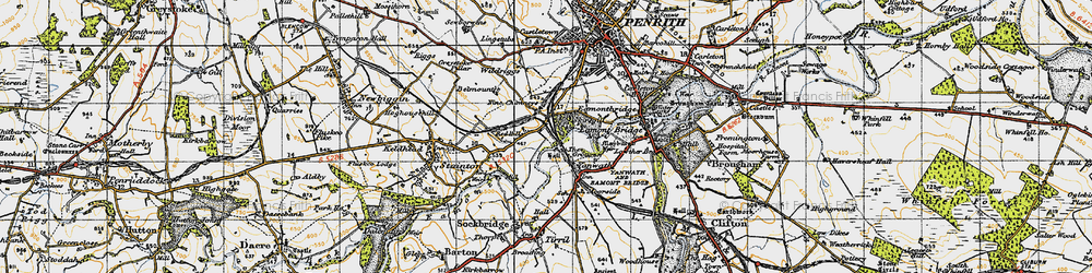 Old map of Redhills in 1947