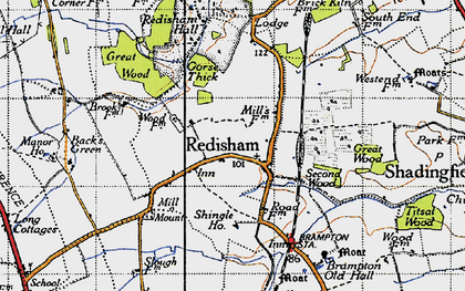 Old map of Redisham in 1946