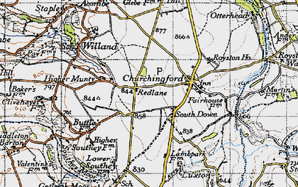 Old map of Redlane in 1946