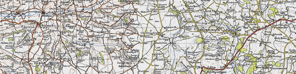 Old map of Redlane in 1946