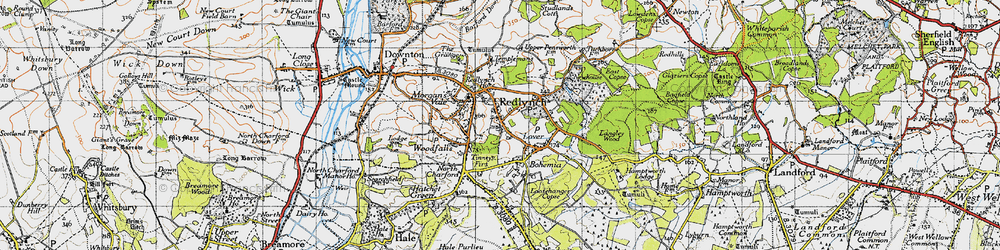 Old map of Redlynch in 1940