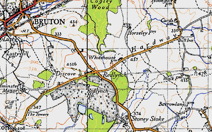 Old map of Redlynch in 1945