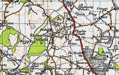 Old map of Redmarley D'Abitot in 1947