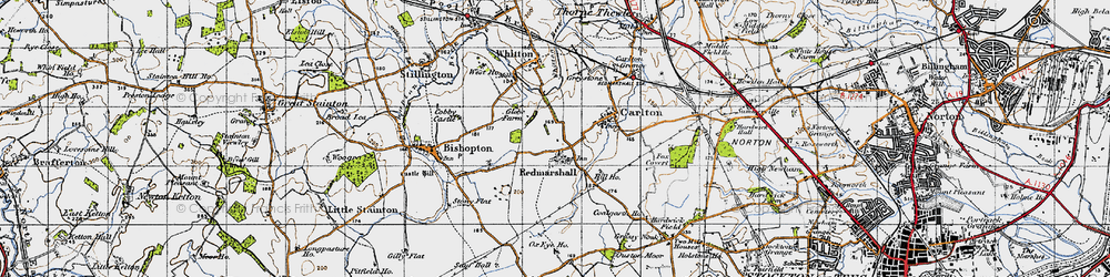 Old map of Redmarshall in 1947