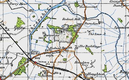 Old map of Berrywood in 1947
