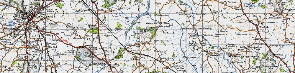 Old map of Buildings, The in 1947