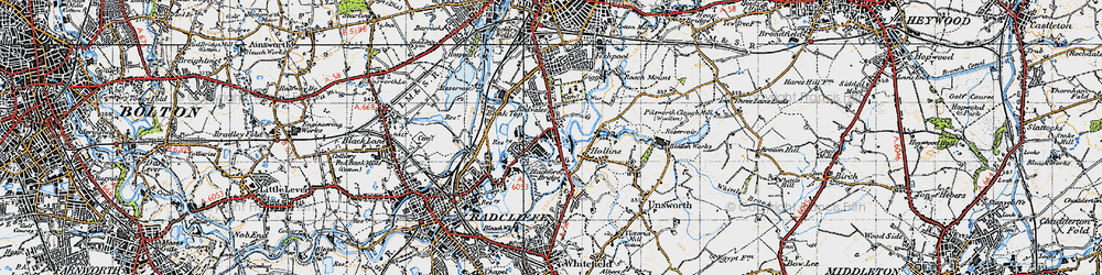 Old map of Redvales in 1947