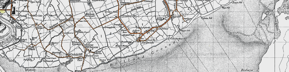 Old map of Redwick in 1946